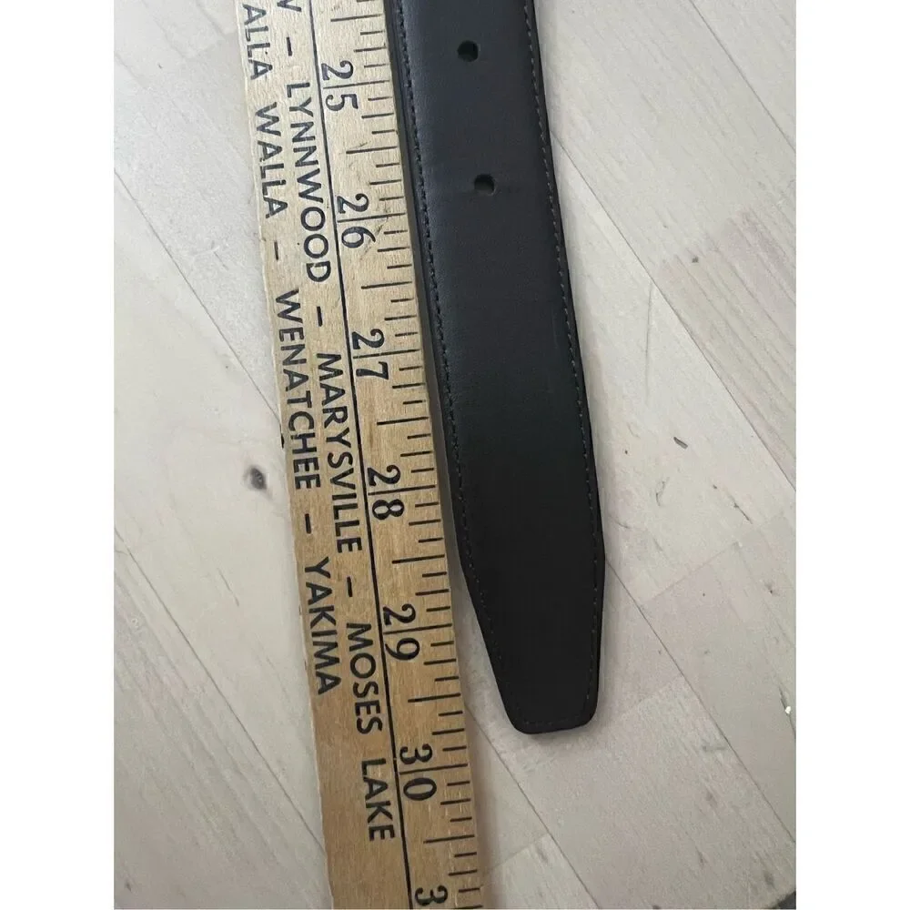 Perry Ellis Black Kids Belt Black Brown Reversible Brass Buckle 24/60 (29.7”)